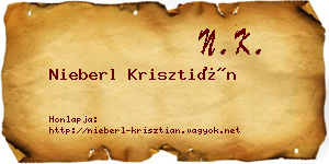 Nieberl Krisztián névjegykártya